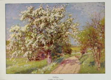 1917 - alter Druck - Frühling. Gemälde von Otto Strützel